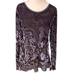 Simply Vera Vera Wang purple burnout tunic top.  Boho chic, gothic, romantic.